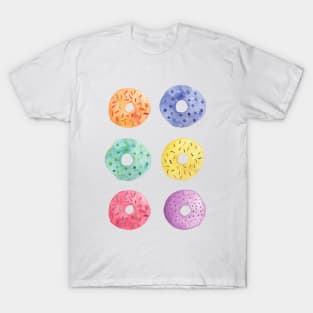 Colorful Watercolor Donuts T-Shirt